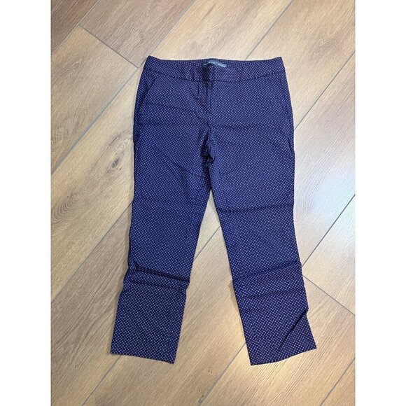 The Limited Exact Stretch Blue/Pink Polka Dot Cropped Cigarette Ankle Pants Sz 4 - Picture 1 of 7